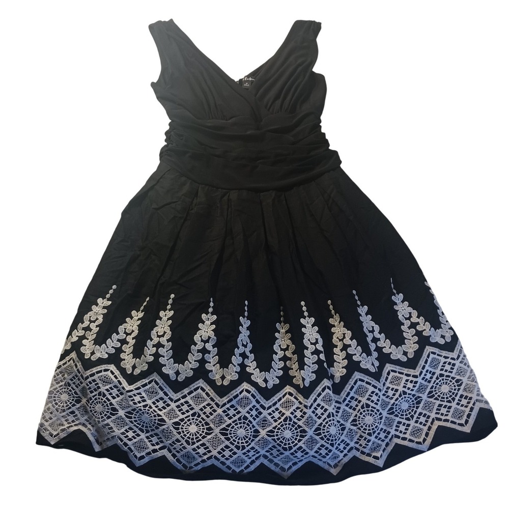 SL Fashions Sleeveless Midi Dress Size 16 Lace Hem Formal Occasion Romantic